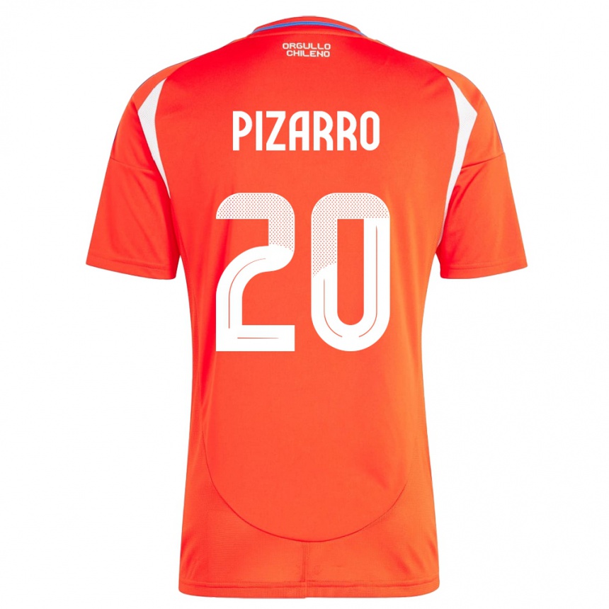 Men Football Chile Damián Pizarro #20 Red Home Jersey 24-26 T-Shirt Uk