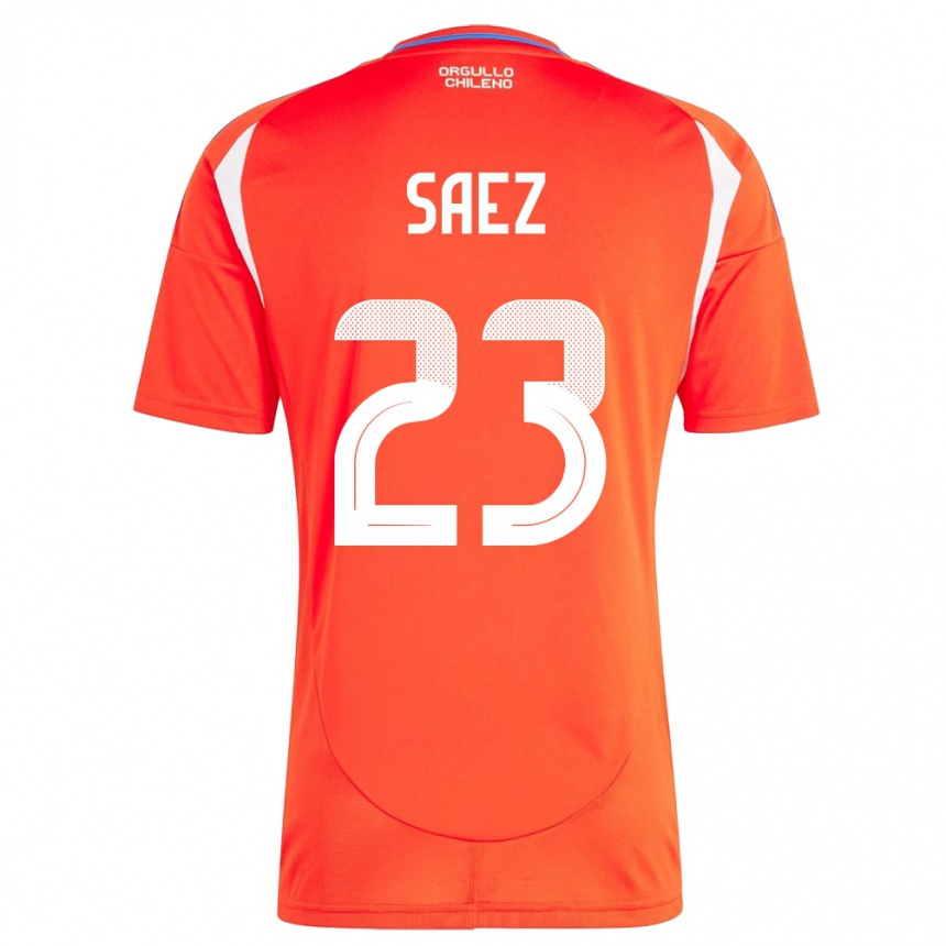 Men Football Chile Ignacio Sáez #23 Red Home Jersey 24-26 T-Shirt Uk