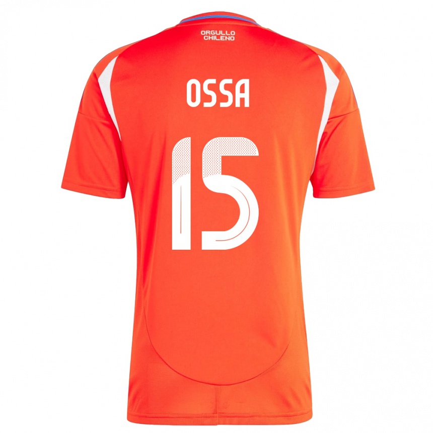 Men Football Chile Diego Ossa #15 Red Home Jersey 24-26 T-Shirt Uk