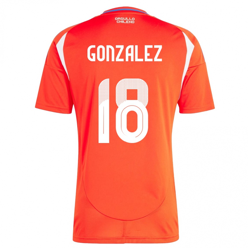 Men Football Chile Bryan González #18 Red Home Jersey 24-26 T-Shirt Uk