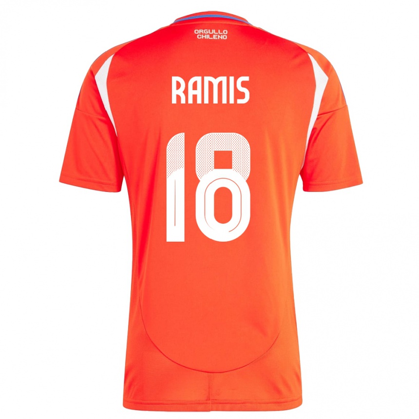 Men Football Chile Oliver Ramis #18 Red Home Jersey 24-26 T-Shirt Uk