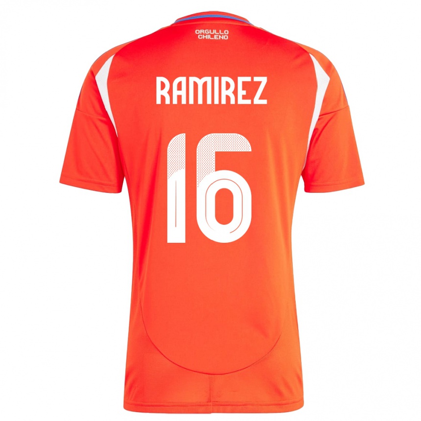 Men Football Chile Vicente Ramírez #16 Red Home Jersey 24-26 T-Shirt Uk