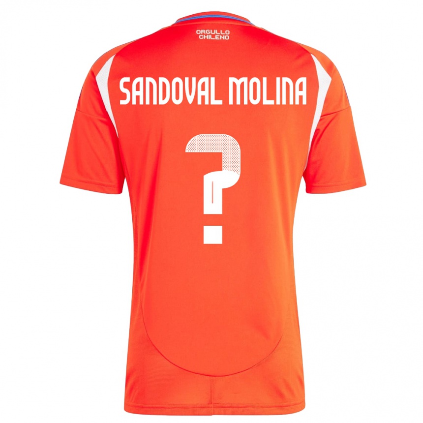 Men Football Chile Mario Sandoval Molina #0 Red Home Jersey 24-26 T-Shirt Uk