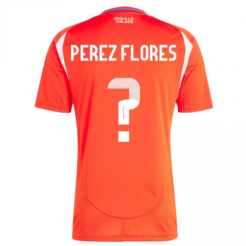 Men Football Chile Benjamín Pérez Flores #0 Red Home Jersey 24-26 T-Shirt Uk