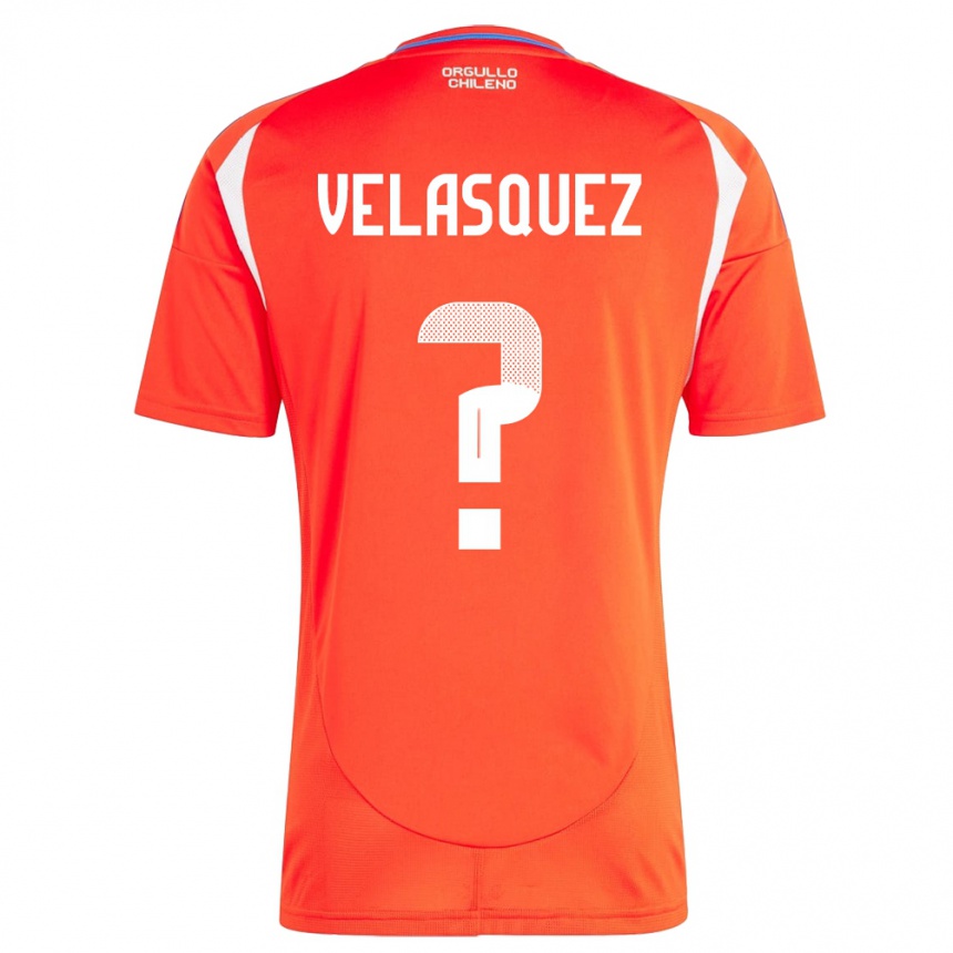 Men Football Chile Milovan Velásquez #0 Red Home Jersey 24-26 T-Shirt Uk