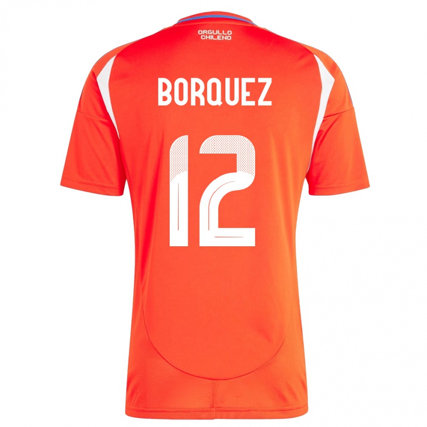 Men Football Chile Gabriela Bórquez #12 Red Home Jersey 24-26 T-Shirt Uk