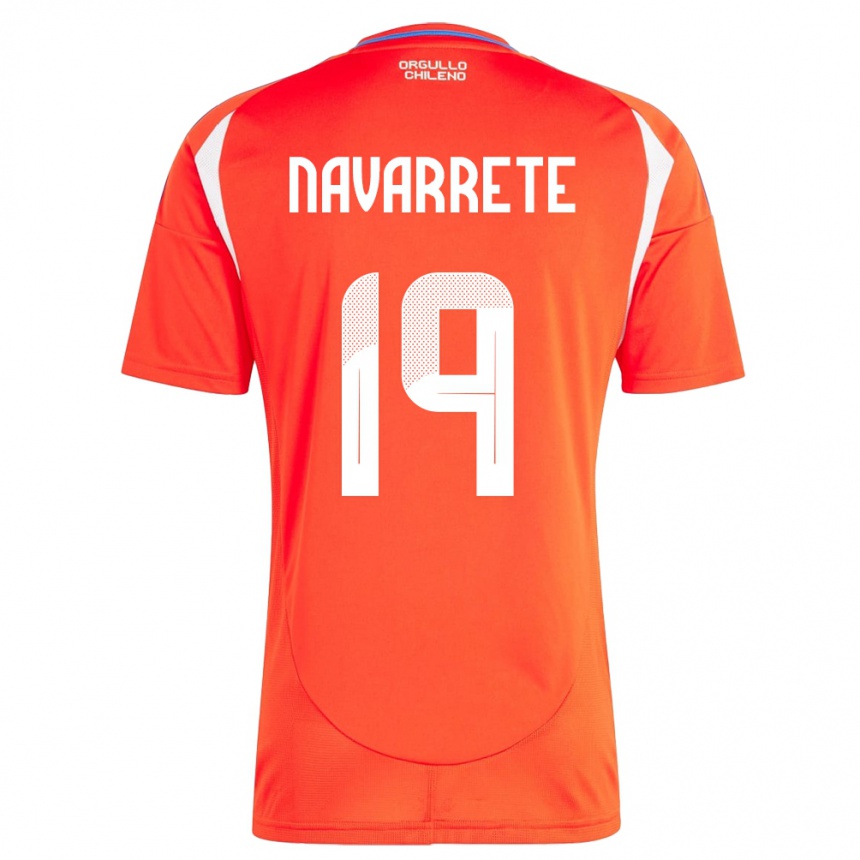 Men Football Chile Valentina Navarrete #19 Red Home Jersey 24-26 T-Shirt Uk