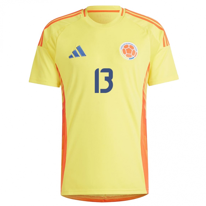 Men Football Colombia Ilana Izquierdo #13 Yellow Home Jersey 24-26 T-Shirt Uk