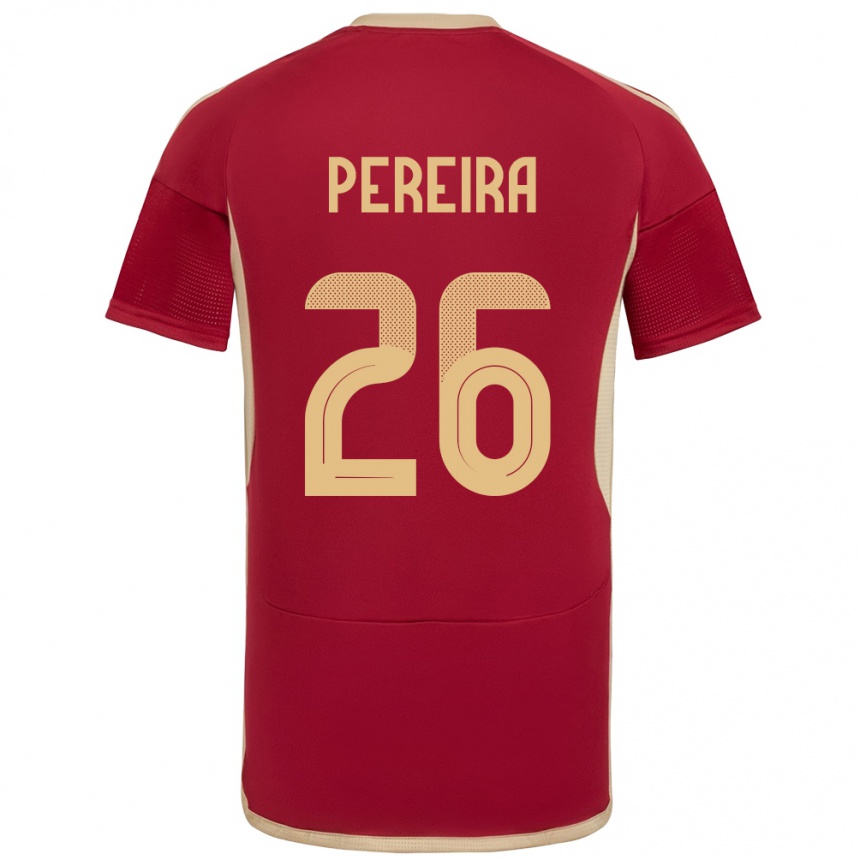 Men Football Venezuela Daniel Pereira #26 Burgundy Home Jersey 24-26 T-Shirt Uk