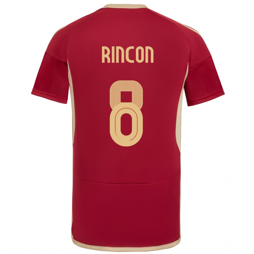 Men Football Venezuela Tomás Rincón #8 Burgundy Home Jersey 24-26 T-Shirt Uk