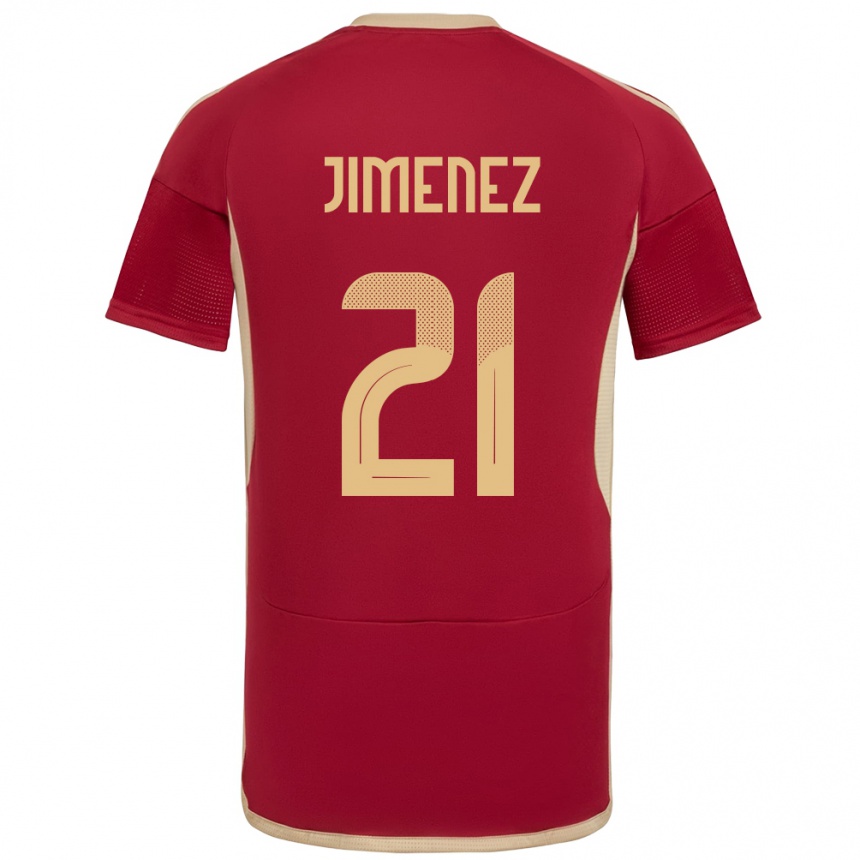 Men Football Venezuela Marianyela Jiménez #21 Burgundy Home Jersey 24-26 T-Shirt Uk