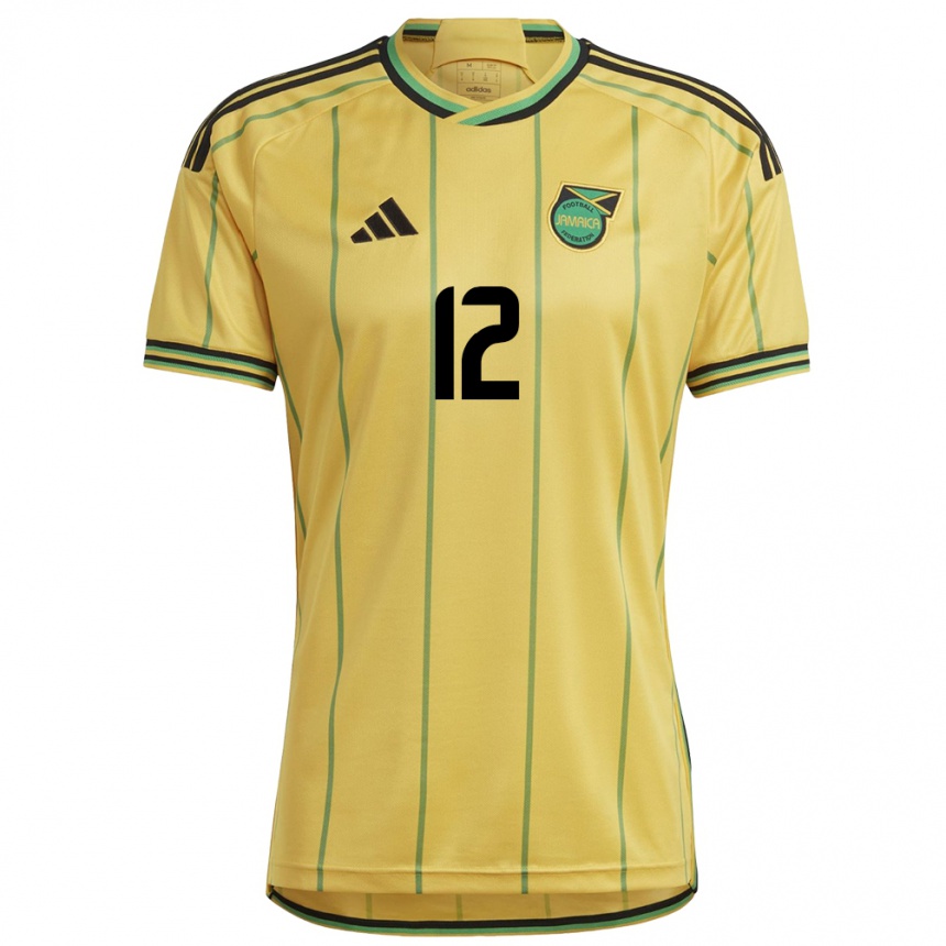 Men Football Jamaica Naya Cardoza #12 Yellow Home Jersey 24-26 T-Shirt Uk