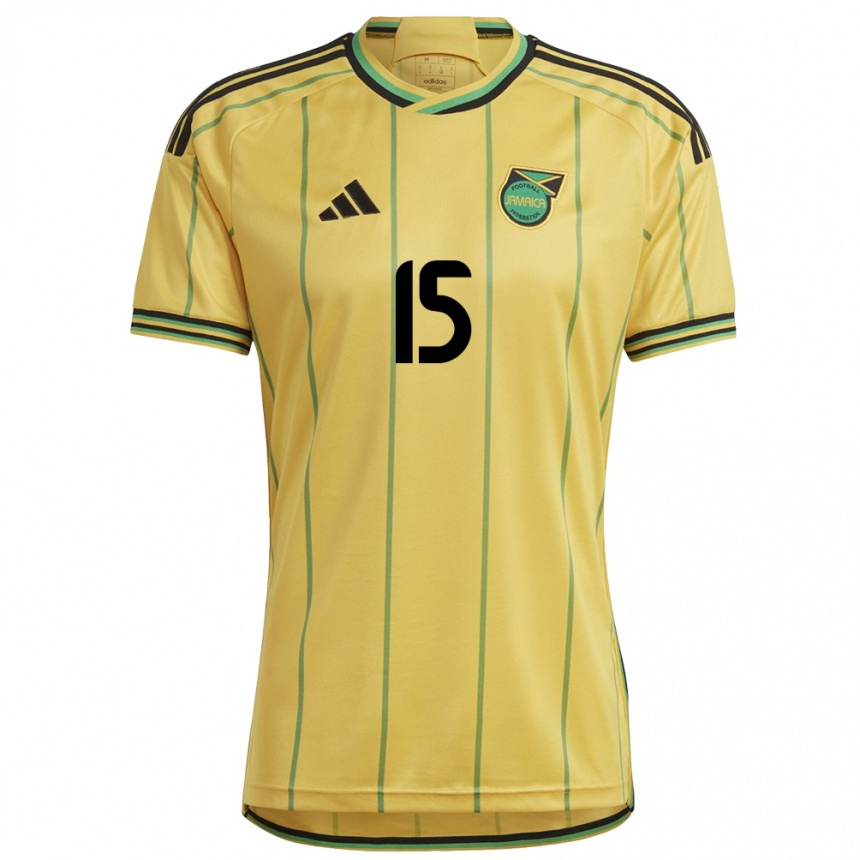 Men Football Jamaica Joel Latibeaudiere #15 Yellow Home Jersey 24-26 T-Shirt Uk