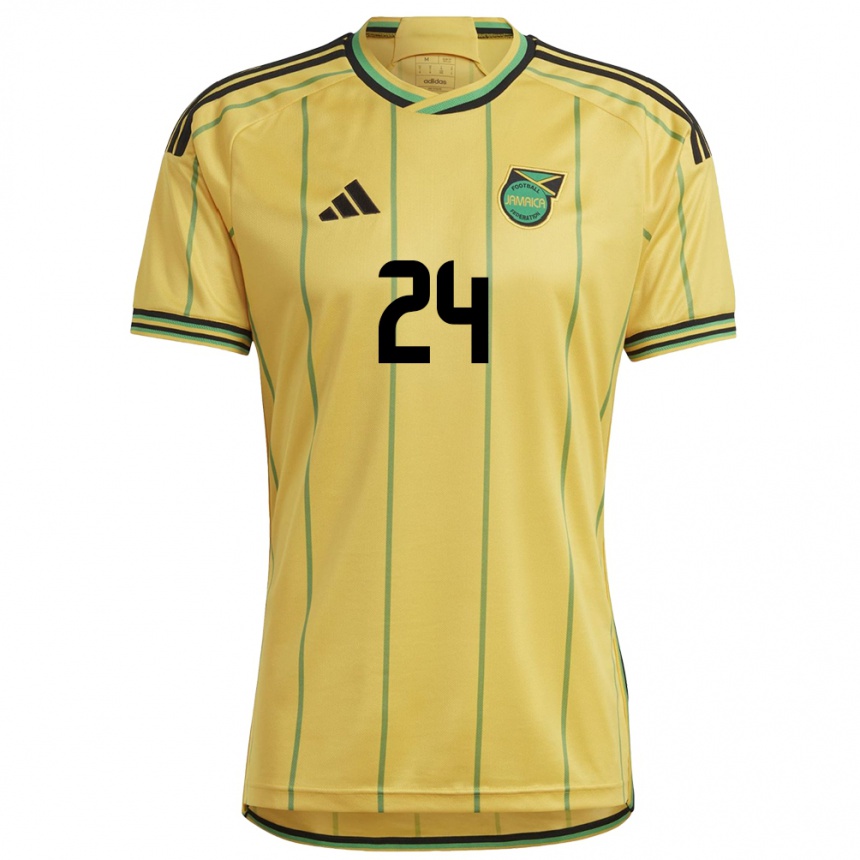 Men Football Jamaica Andre Blake #24 Yellow Home Jersey 24-26 T-Shirt Uk