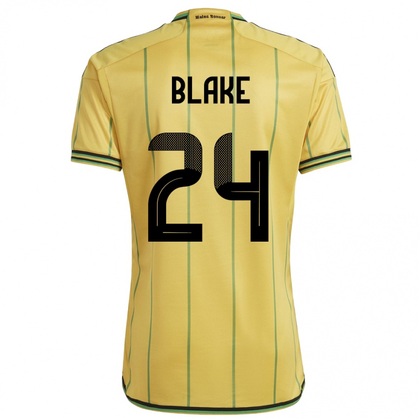 Men Football Jamaica Andre Blake #24 Yellow Home Jersey 24-26 T-Shirt Uk