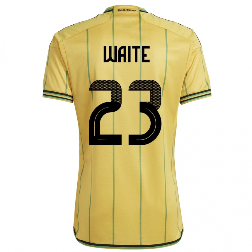 Men Football Jamaica Jahmali Waite #23 Yellow Home Jersey 24-26 T-Shirt Uk