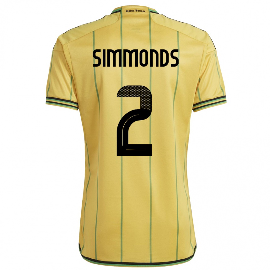 Men Football Jamaica Nicholas Simmonds #2 Yellow Home Jersey 24-26 T-Shirt Uk