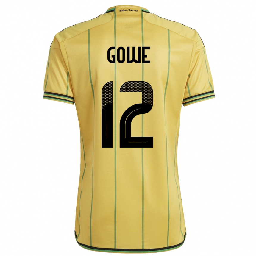 Men Football Jamaica Tyrese Gowe #12 Yellow Home Jersey 24-26 T-Shirt Uk