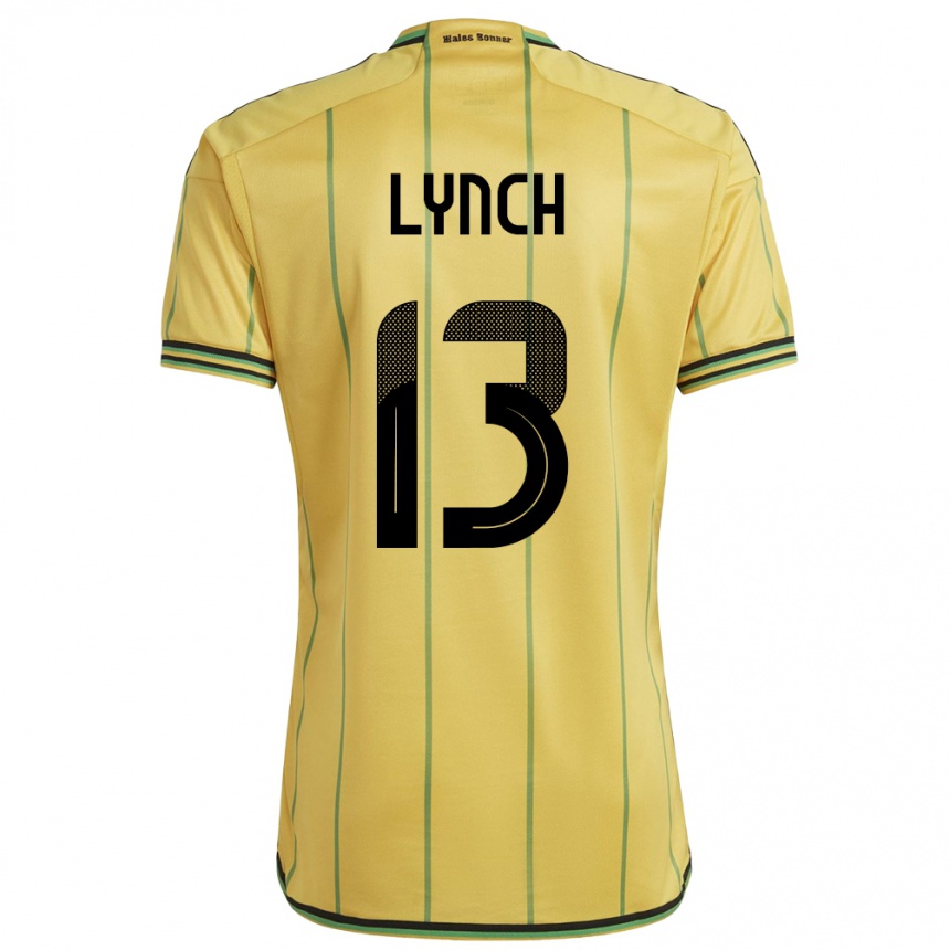 Men Football Jamaica Taywane Lynch #13 Yellow Home Jersey 24-26 T-Shirt Uk