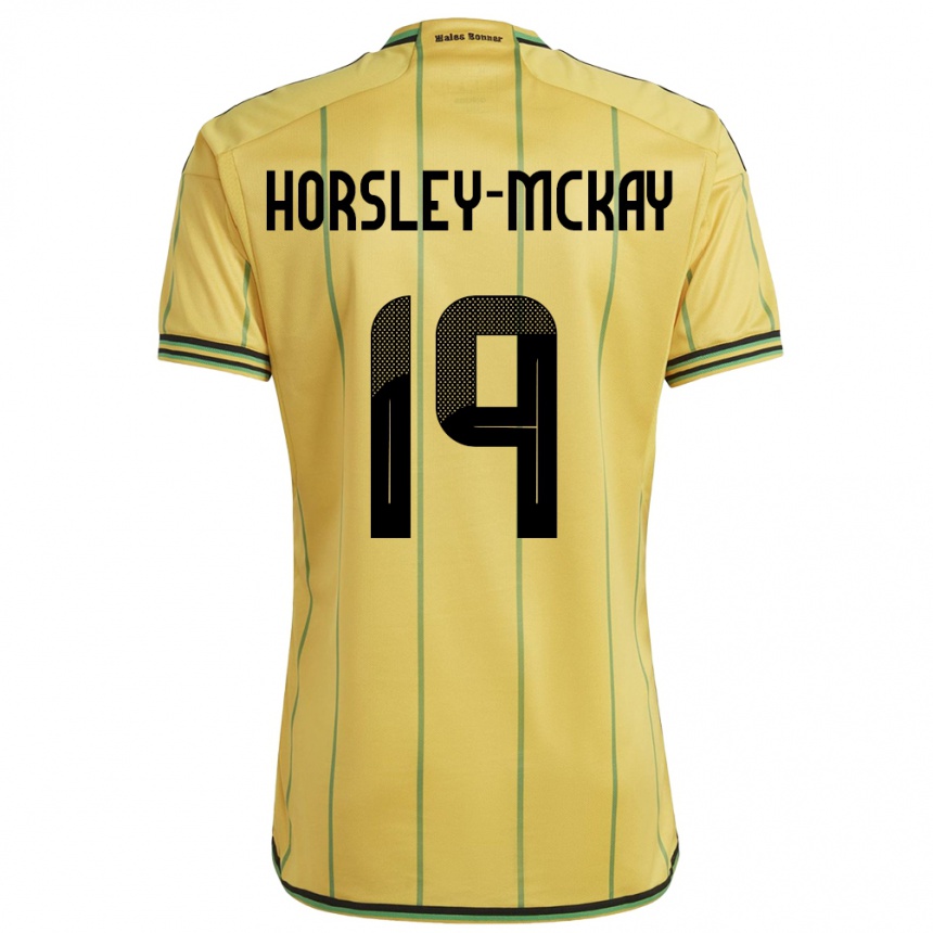 Men Football Jamaica Kyron Horsley-Mckay #19 Yellow Home Jersey 24-26 T-Shirt Uk