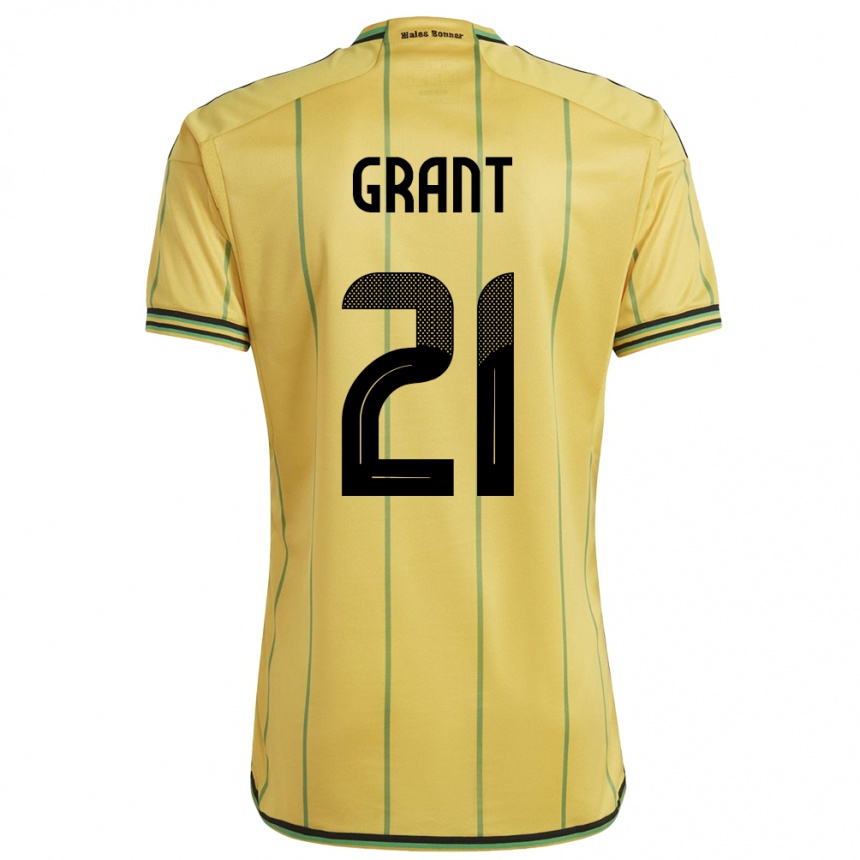 Men Football Jamaica Joshua Grant #21 Yellow Home Jersey 24-26 T-Shirt Uk