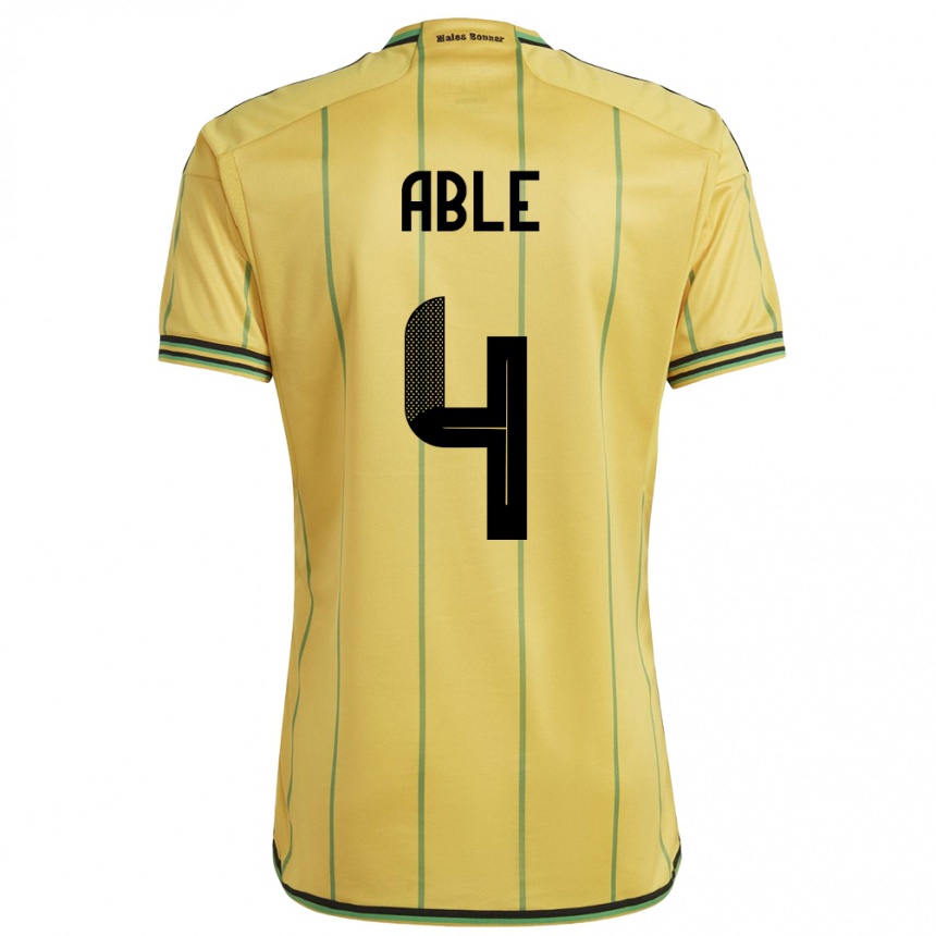 Men Football Jamaica Nevillegail Able #4 Yellow Home Jersey 24-26 T-Shirt Uk