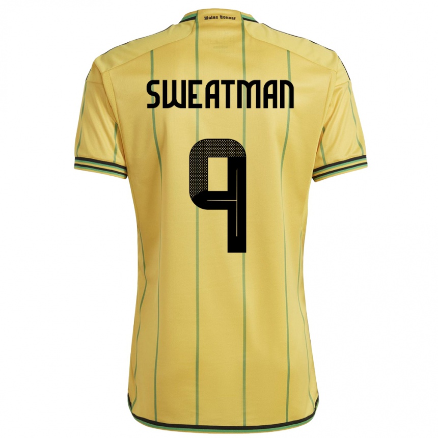 Men Football Jamaica Marlo Sweatman #9 Yellow Home Jersey 24-26 T-Shirt Uk