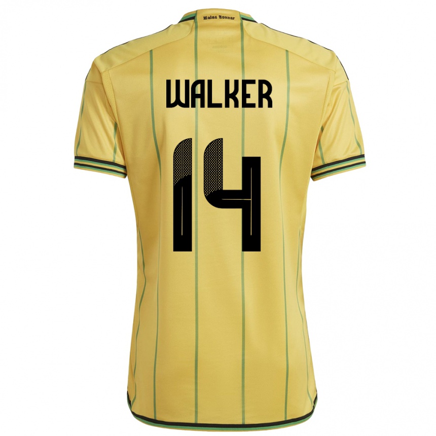 Men Football Jamaica Ricshya Walker #14 Yellow Home Jersey 24-26 T-Shirt Uk