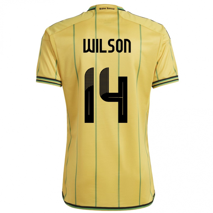 Men Football Jamaica Siobhan Wilson #14 Yellow Home Jersey 24-26 T-Shirt Uk