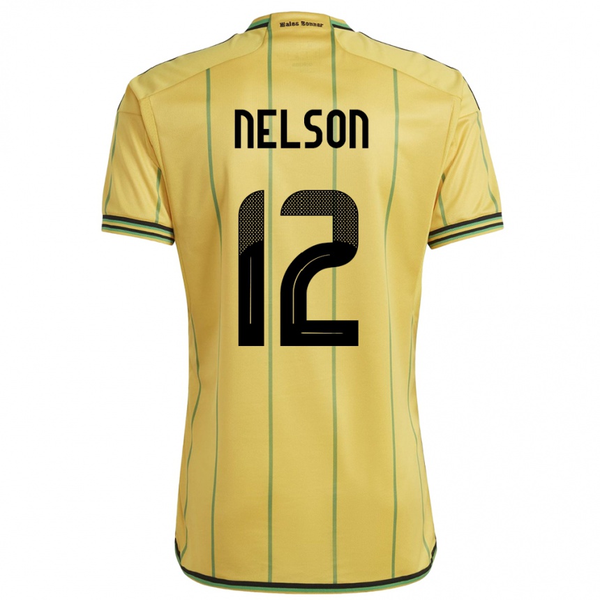 Men Football Jamaica Tyiesha Nelson #12 Yellow Home Jersey 24-26 T-Shirt Uk