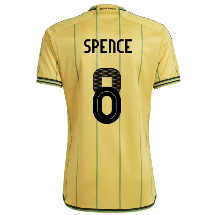 Men Football Jamaica Drew Spence #8 Yellow Home Jersey 24-26 T-Shirt Uk