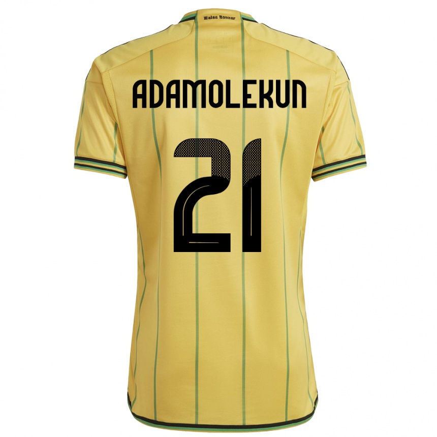 Men Football Jamaica Olufolasade Adamolekun #21 Yellow Home Jersey 24-26 T-Shirt Uk