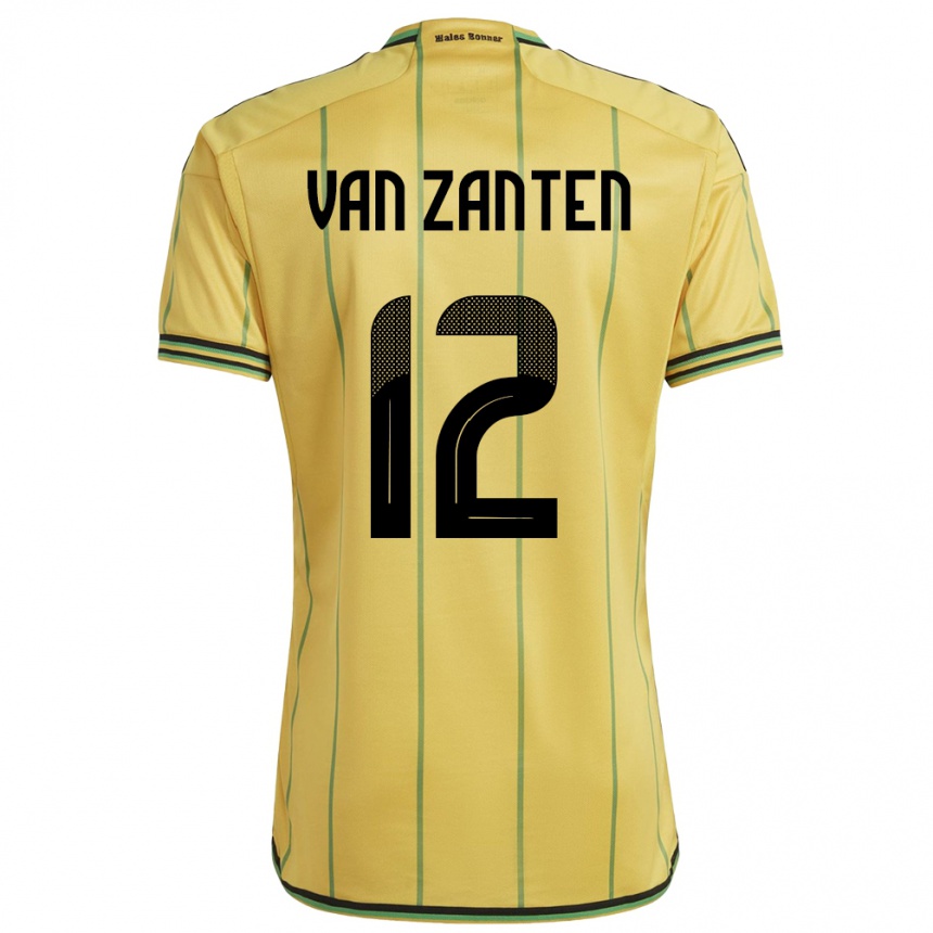 Men Football Jamaica Kiki Van Zanten #12 Yellow Home Jersey 24-26 T-Shirt Uk