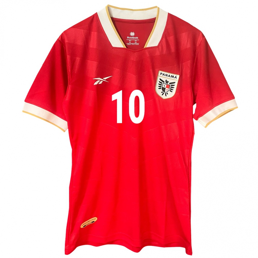 Men Football Panama Gloria Sáenz #10 Red Home Jersey 24-26 T-Shirt Uk