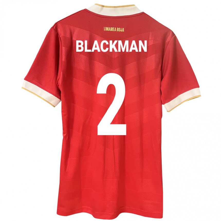 Men Football Panama César Blackman #2 Red Home Jersey 24-26 T-Shirt Uk