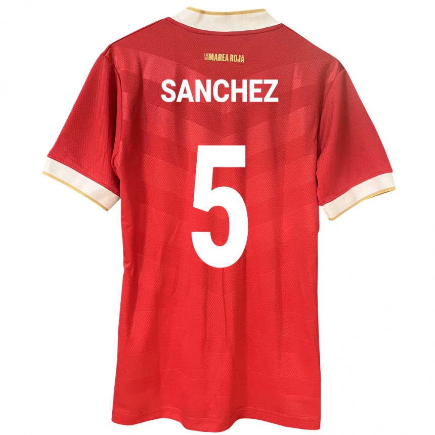 Men Football Panama Leydis Sánchez #5 Red Home Jersey 24-26 T-Shirt Uk