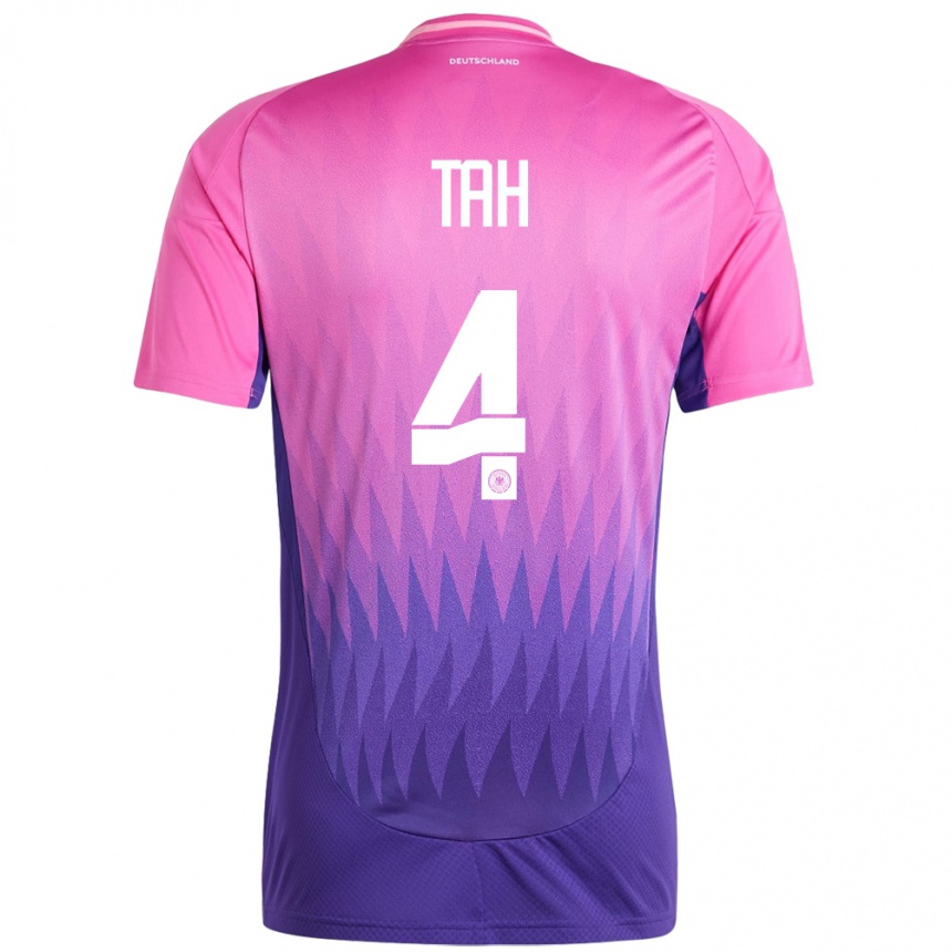 Men Football Germany Jonathan Tah #4 Pink Purple Away Jersey 24-26 T-Shirt Uk