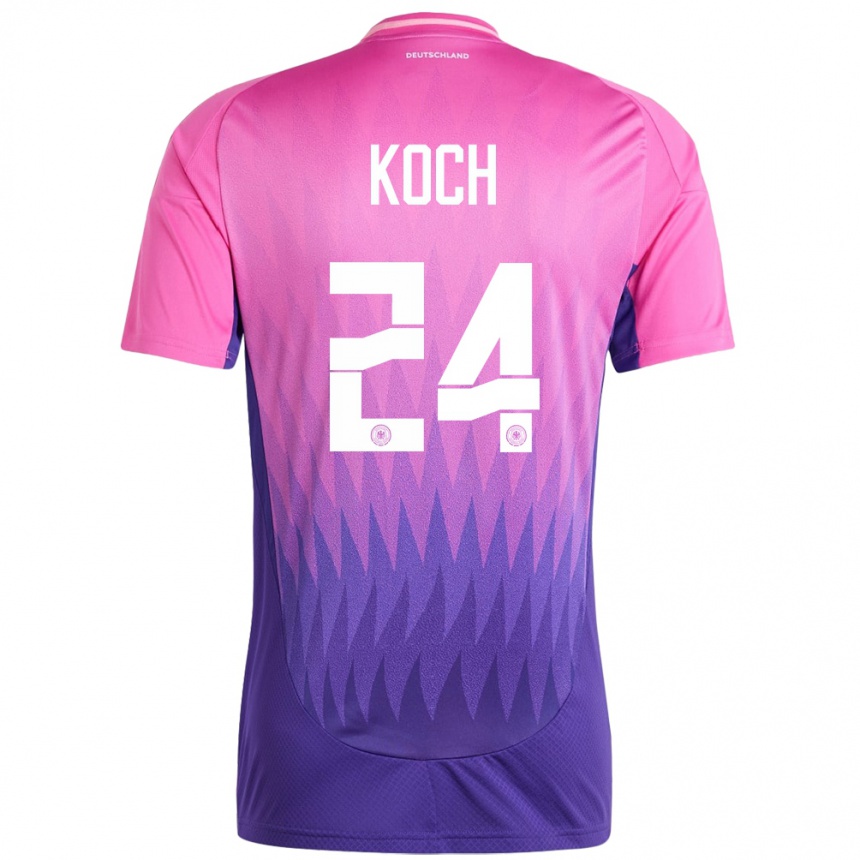 Men Football Germany Robin Koch #24 Pink Purple Away Jersey 24-26 T-Shirt Uk