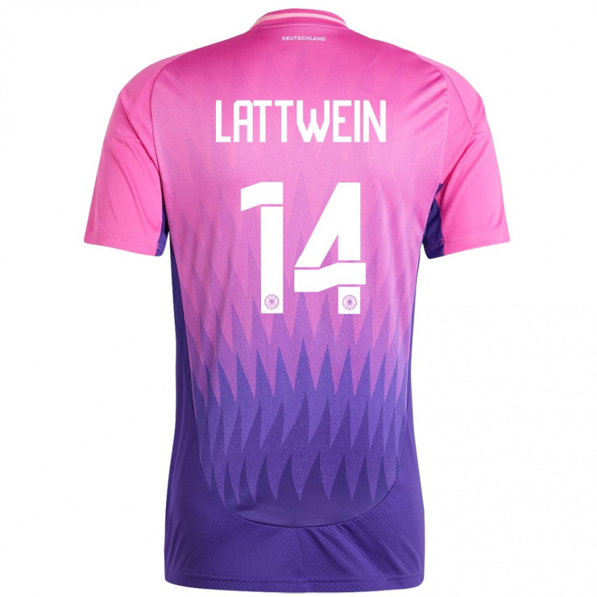 Men Football Germany Lena Lattwein #14 Pink Purple Away Jersey 24-26 T-Shirt Uk