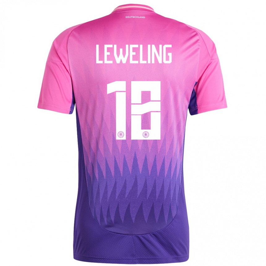 Men Football Germany Jamie Leweling #18 Pink Purple Away Jersey 24-26 T-Shirt Uk