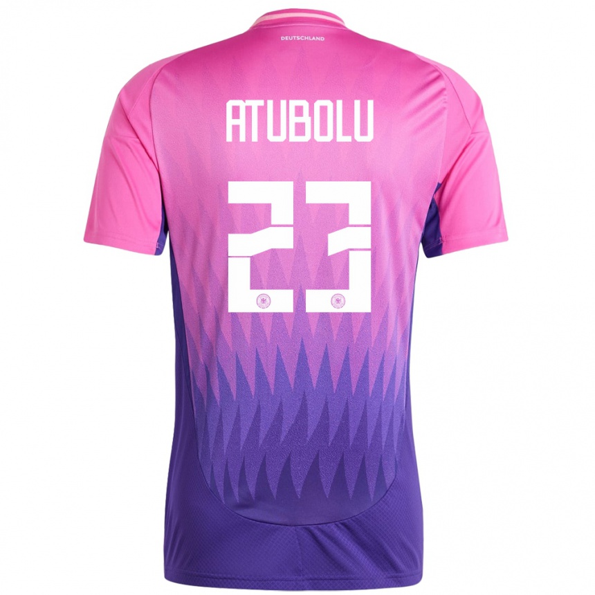 Men Football Germany Noah Atubolu #23 Pink Purple Away Jersey 24-26 T-Shirt Uk