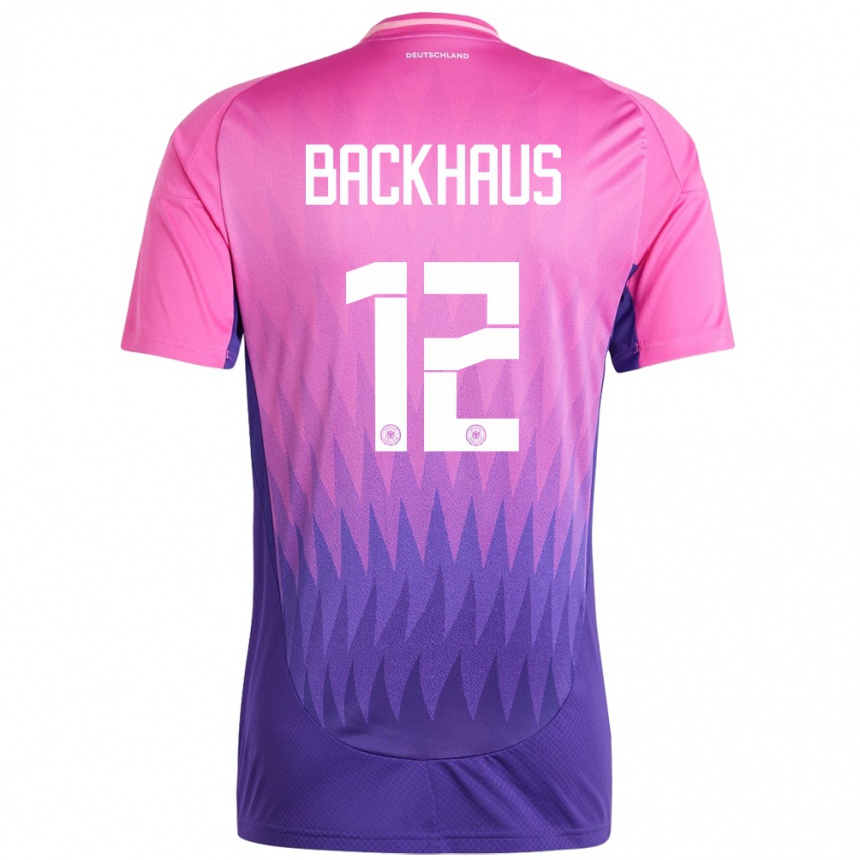 Men Football Germany Mio Backhaus #12 Pink Purple Away Jersey 24-26 T-Shirt Uk