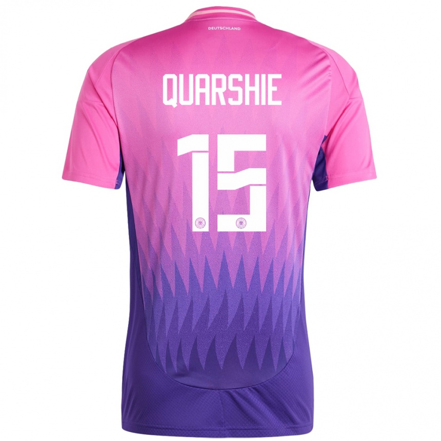 Men Football Germany Joshua Quarshie #15 Pink Purple Away Jersey 24-26 T-Shirt Uk