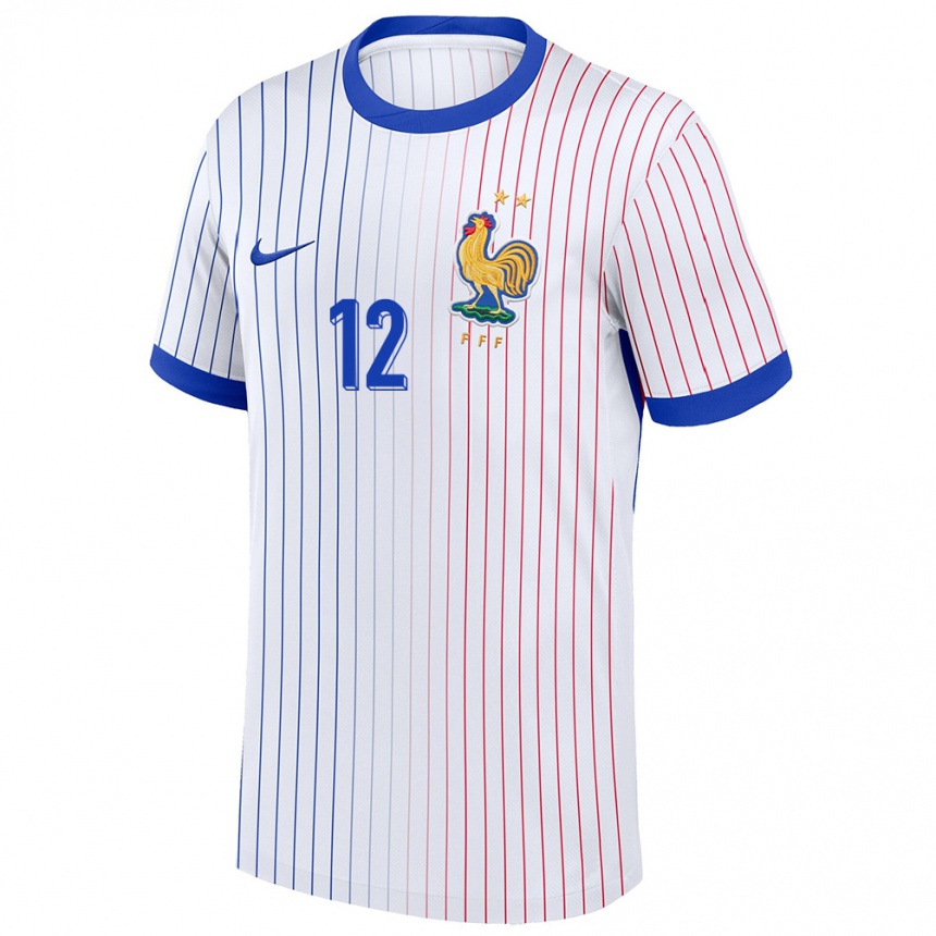 Men Football France Christopher Nkunku #12 White Away Jersey 24-26 T-Shirt Uk