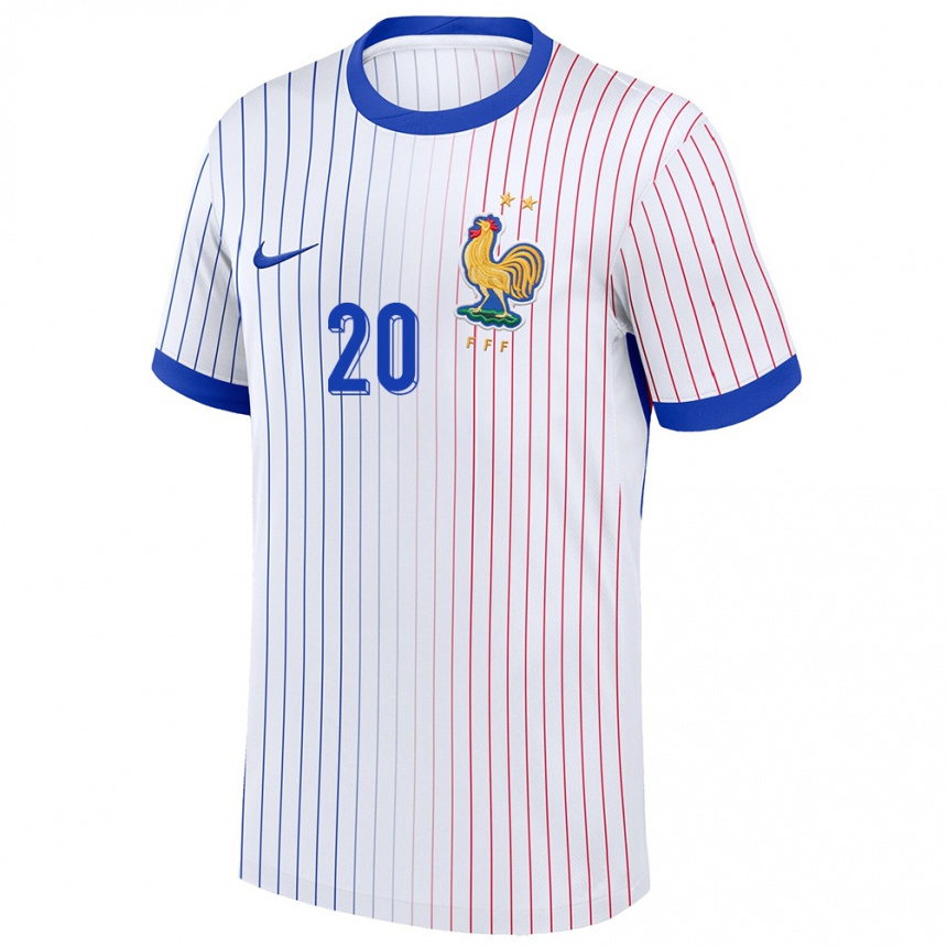 Men Football France Pierre Kalulu #20 White Away Jersey 24-26 T-Shirt Uk