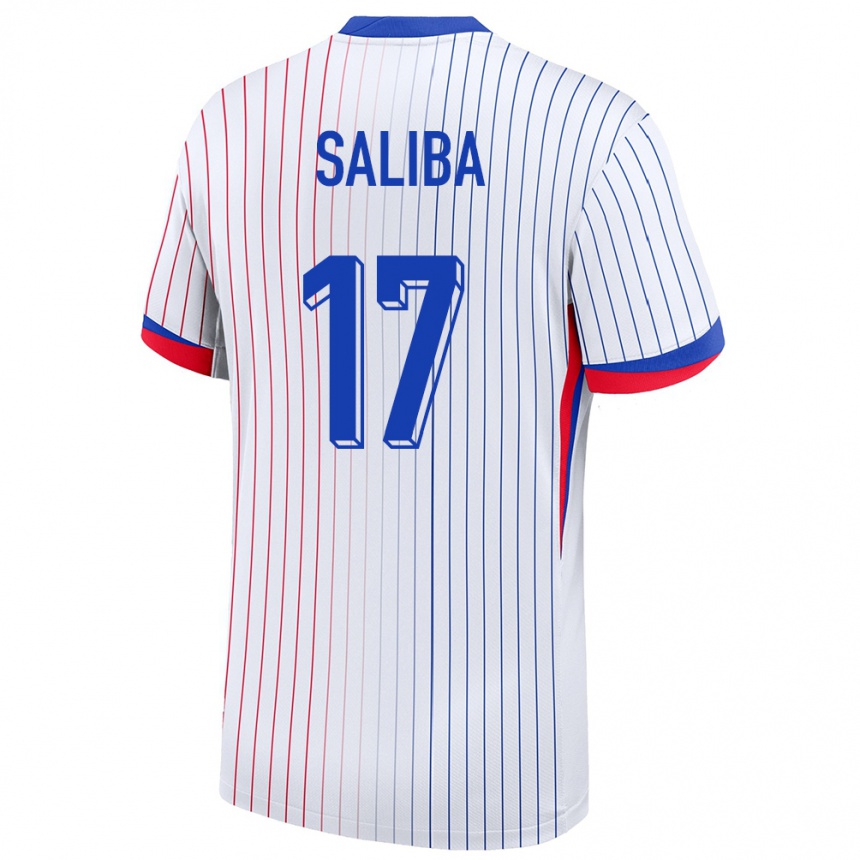 Men Football France William Saliba #17 White Away Jersey 24-26 T-Shirt Uk