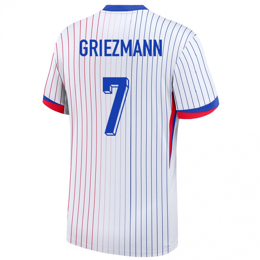 Men Football France Antoine Griezmann #7 White Away Jersey 24-26 T-Shirt Uk