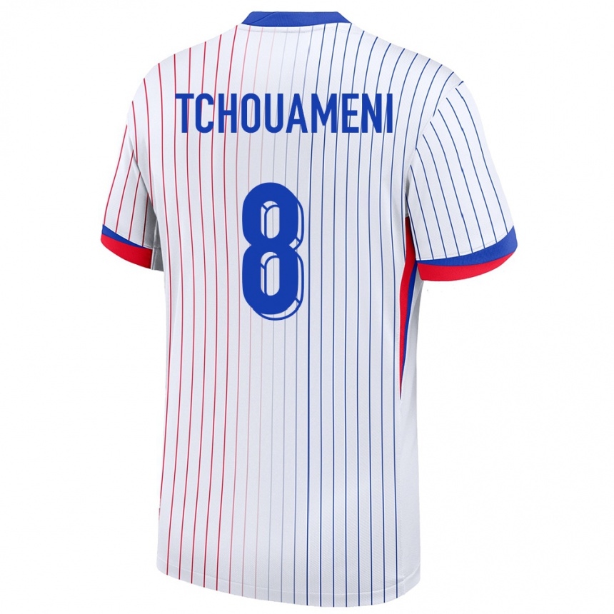 Men Football France Aurelien Tchouameni #8 White Away Jersey 24-26 T-Shirt Uk