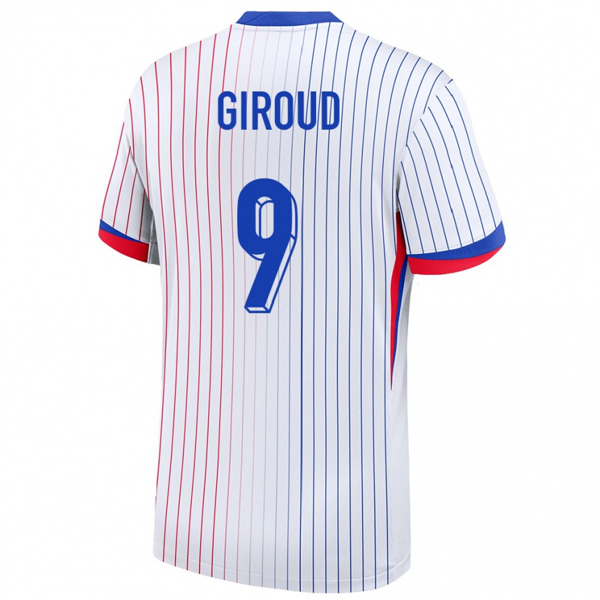 Men Football France Olivier Giroud #9 White Away Jersey 24-26 T-Shirt Uk