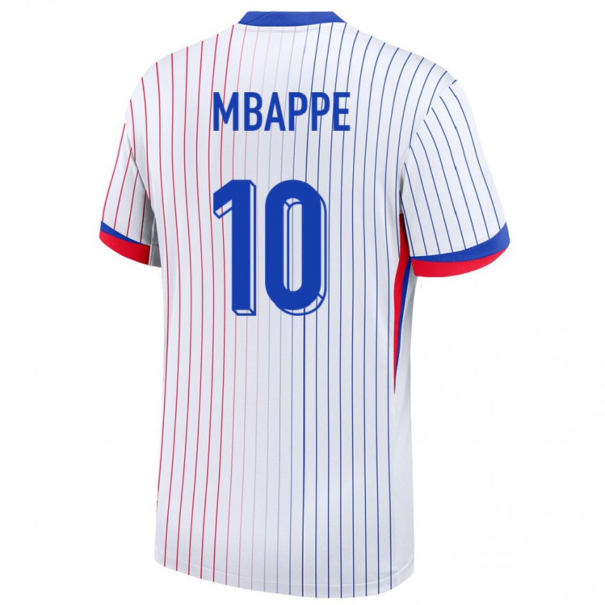 Men Football France Kylian Mbappe #10 White Away Jersey 24-26 T-Shirt Uk